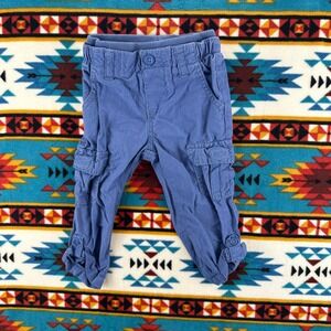 Baby B'gosh Cargo Pants Twill Blue Adjustable Waist Casual 12M‎
